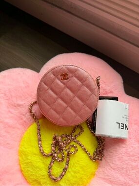 ❌SOLD❌CHANEL Pink Quilted Round Mini Crossbody